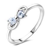 Bow with Hearts CZ Ring NSR-734